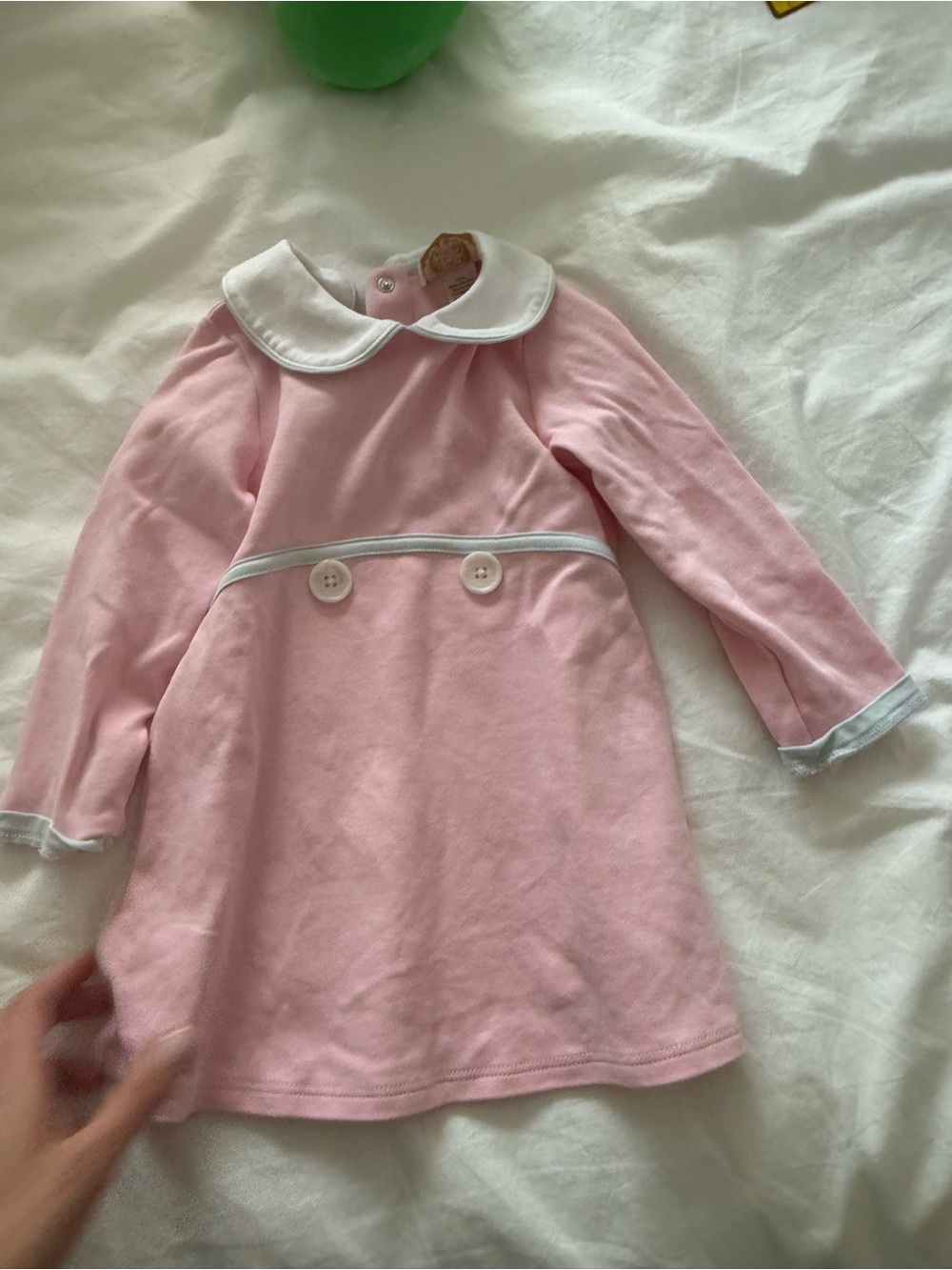 The Beaufort Bonnet Company Pink and White Long-Sleeve Dress